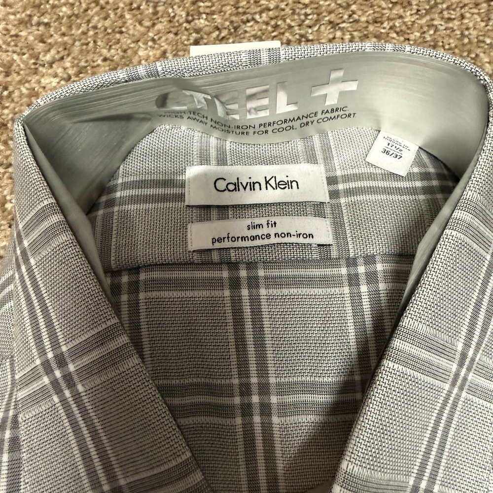 Calvin Klein Silver Checkered Shirt - Picture 3 of 3
